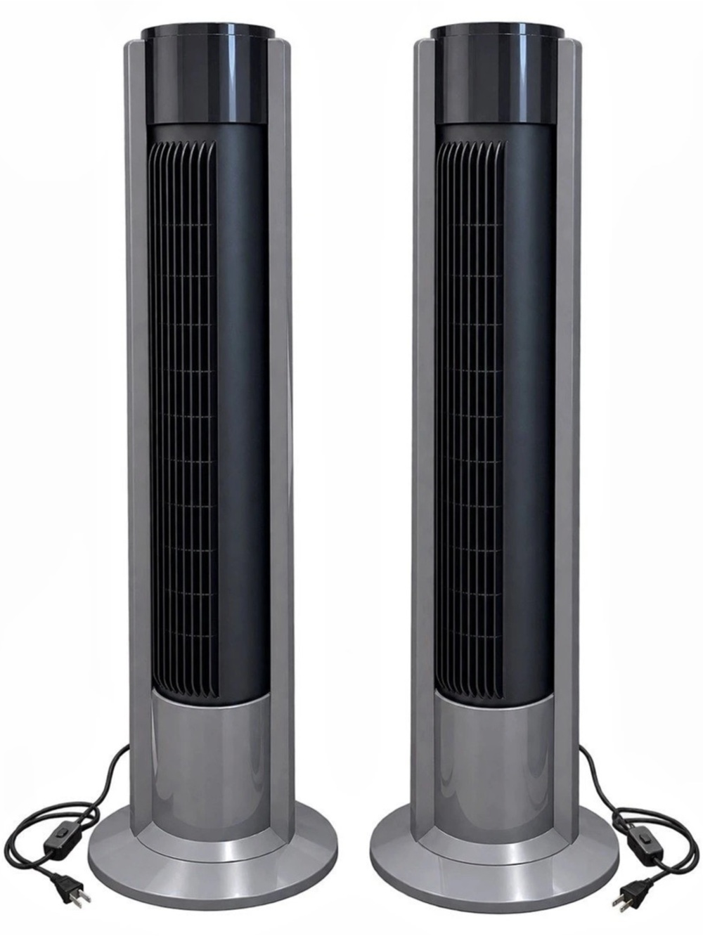 Black & Gray Tower Fans Like New